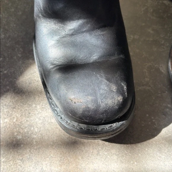 Vintage Frye Campus Black Label Black Leather Mid-Calf  Boots 8 1/2 - Picture 9 of 14